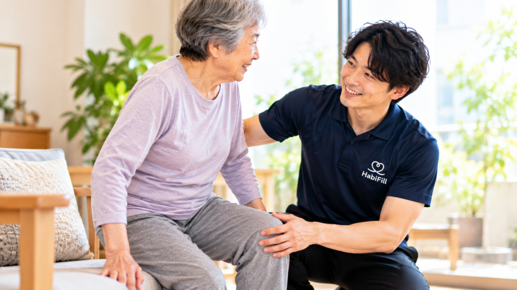 理学療法士による高齢者への自宅での出張リハビリ
