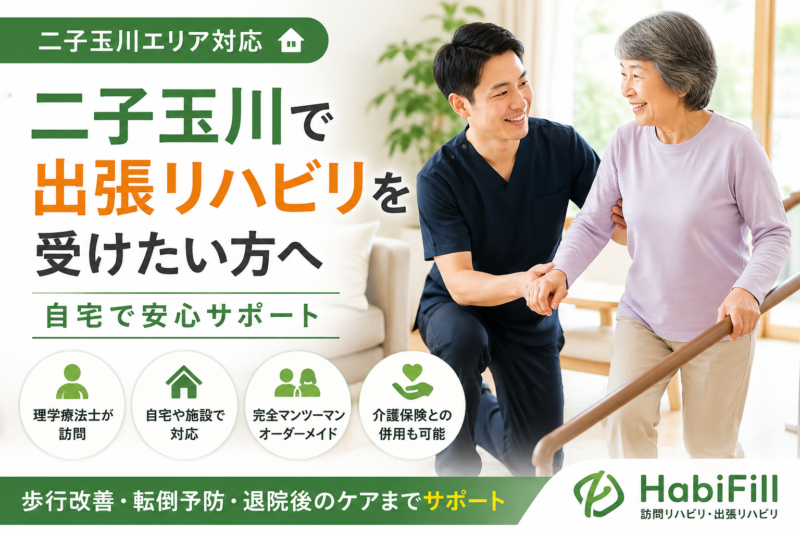理学療法士が解説｜二子玉川で出張リハビリを受けたい方へ｜自宅で安心サポート｜HabiFill